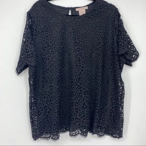 Philosophy Black Lace Blouse 2X